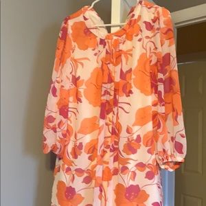 Eva Mendes midi floral dress